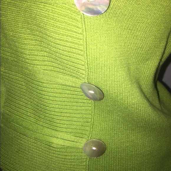 Cato size small green v neck sweater with chunky buttons stretch comfy layers - Picture 2 of 5